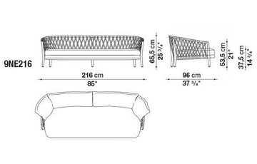 ERICA '19 - 3 seater fabric garden sofa by B&B Italia Outdoor - view 3